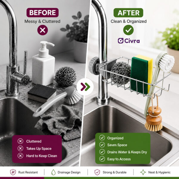 Stainless Steel Adjusting Multifunctional Over Kitchen Sink