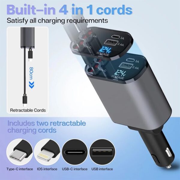 4 in 1 Mobile Charger,Car Charger 120W
