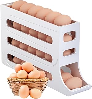 4-Tier Automatic Rolling Egg Dispenser for Refrigerator