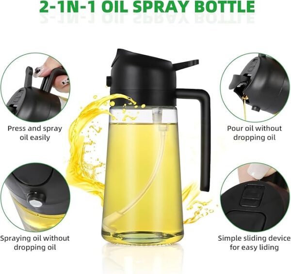 Glass Oil Sprayer and Dispenser Bottle Multi Color