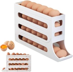 4-Tier Automatic Rolling Egg Dispenser for Refrigerator